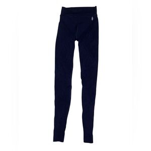 free people navy leggings with lace legs and stirrup bottoms